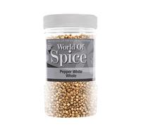 World of Spice Whole White Peppercorns 450g Catering Size Jar - Premium White Peppercorns for Grinding, Seasoning for Cooking - Home Cooks, Professional Chefs & Commercial Kitchens