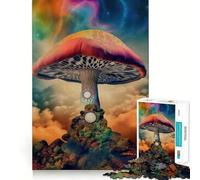 World of Trippy Mushrooms 1000 Piece Teenager Puzzles Cognitive Train Game Zero Gap Compact Fun for Family Game Time (38x26cm)