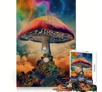 World of Trippy Mushrooms Adults Puzzles 1000 Piece Jigsaws Brain Development Leisure Activity Clean Join Joyful Xmas (50x75cm)