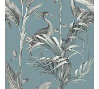 World of Wallpaper Azzurra Leaf Wallpaper - Blue - Blue - 10m x 0.5m