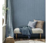 World of Wallpaper Beaded Wood Panel, 3D Effect Contemporary, Blue (5914)