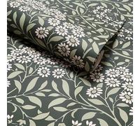 World of Wallpaper Botanical Print Floral Damask Arts and Crafts Theme Wallpaper Perfect for Living Rooms, Bedroom, Feature Walls and Dining Rooms in Dark Green AF0030