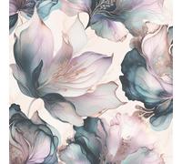 World of Wallpaper Elysian Floral Flower Petal Pastel Wallpaper with Metallic Marble Effect Stylish Bedroom, Feature Wall or Living Room DIY Wallcovering in Blue/Gold/Pink AF0034