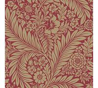 World of Wallpaper Florence Leaf, Metallic Sheen Victorian, Red/Gold (725)