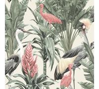 World of Wallpaper Manu Tropical Birds, Cream/Green (AF0020)
