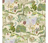 World of Wallpaper Paradise Garden Hand-Painted Tropical, Birds and Exotic Woodland Style Wallpaper for Feature Walls, Bedrooms, Living Rooms Natural (WOW178)