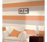 World of Wallpaper Stripe, Lightly Textured, Orange/Coffee/Cream (E40915)