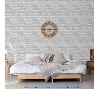 World Of Wallpaper White And Silver Rustic Brick Effect Wallpaper Windsor Wallcoverings Fd41488