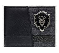 World of Warcraft Alliance Faction Insignia Metal Emblem Wallet Bi-Fold ID & Card Holder, Black