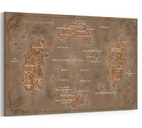 World Of Warcraft Map Canvas Wall Art Framed Poster Prints Retro Azeroth Game Picture Artwork Wrath Of The Lich King Wall Decor Home Living Room Bedroom Boys Room Decoration Warcraft Map - 12x18 Inch