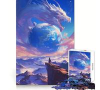 World on Palm Dragon Anime 1000 Pieces Jigsaw Puzzles for Adults Strategic Think Pleasant Downtime Clean Cut Winter Gift (38x26cm)