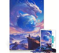 World on Palm Dragon Anime 1000 Pieces Puzzles for Adults Mind Exercise Play Precision Cut Smooth Edges Relaxing Indoor Group Activity (38x52cm)