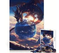 World on Palm Dragon Anime Adult Jigsaw Puzzles1000 Pieces Memory Skill Quiet Recreation Clean Edges Unique Gift (38x52cm)