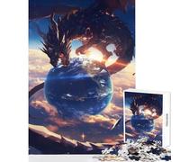 World on Palm Dragon Anime Jigsaw Puzzles 1000 Pieces for Teenagers Boost Memory And Cognitive Function Calm Peaceful Leisure Activity (38X26cm)