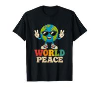 World Peace Cute Earth Positive Kindness Message Movement Value Graphic T-Shirt