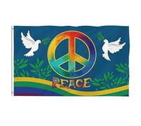 World Peace Flag 3 X 5 Ft - Vivid Color and Double Stitched - Large Polyester Peace Flags for Festival Celebration Party Decoration
