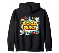 World Peace Fun Playful Global Unity Harmony Movement Zip Hoodie