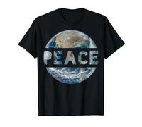 World Peace On Earth Conscious Humanity Love & Kindness Value Graphic T-Shirt, Men, Black, S