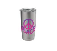 World Peace Sign Hippie Pink Purple Peace Symbol Gift Stainless Steel Insulated Tumbler