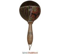 World Playground Ltd Hand Painted Brown Coconut Maraca / Rumba Shaker Instrument