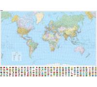 World political wall map laminated: Matt laminiert