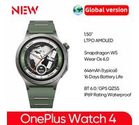 World Premiere OnePlus Watch 4 Global Version Smart Watch Snapdragon W5 Up to 16 Days of Battery Life Bluetooth 5.2 Green GL