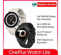 World Premiere OnePlus Watch Lite Smart Watch Global Version Up to 10 Days of Battery Life Dual Band GPS 1.46'' AMOLED Display Black Steel