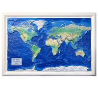 World Ranger 3D Map by Hubbard Scientific | A True Raised Relief Map - You Can Feel the Terrain | Vacuum-formed Molded Map | 36'' x 24'' | Detailed Topography