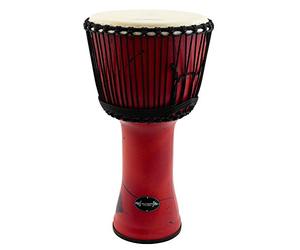 World Rhythm 11 Inch Rope-Tuned Djembe Drum - Red