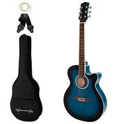 World Rhythm 3/4 Acoustic Guitar - Small Body Cutaway Guitar for Beginners in Blue