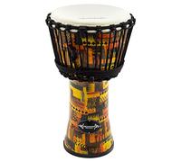 World Rhythm 8 Inch Rope Tuned Djembe Drum - Orange African Synthetic Hand Drum