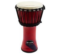 World Rhythm 8 Inch Rope Tuned Djembe Drum - Red African Synthetic Hand Drum