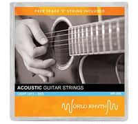 World Rhythm Acoustic Guitar Strings - Light (.011 - .052) Gauge Guitar Strings with Spare High E String