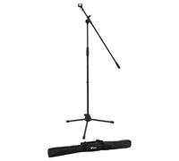 World Rhythm Boom Microphone Stand and Mic Clip - Height Adjustable Mic Stand with Tripod Base and Microphone Clip and Carry Bag