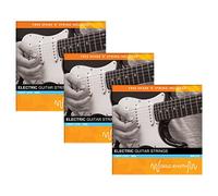 World Rhythm Electric Guitar Strings - Light (.010 - .046) Gauge Strings with Spare High 'e' Strings - 3 Pack