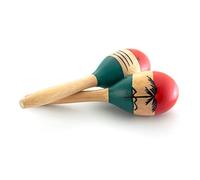 World Rhythm MAR64-NT Natural Hand Painted Wooden Maracas