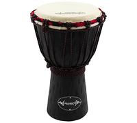 World Rhythm MDJ004 6 Inch Djembe Drum -Wooden Mahogany African Hand Drum - Black