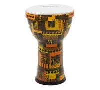 World Rhythm MDJ007 6 Inch Pretuned Synthetic Djembe Hand Drum for Festivals, School Percussion - Orange