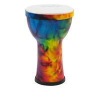 World Rhythm MDJ008 7 Inch Pretuned Synthetic Djembe Hand Drum for Festivals, School Percussion - Rainbow