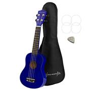 World Rhythm Soprano Ukulele - Beginner Soprano Uke in Blue Finish with Gig Bag, Spare Ukulele Strings & Felt Pick