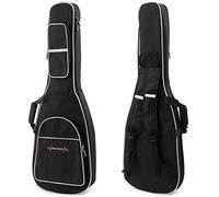World Rhythm WR-108 Electric Guitar Padded Gig Bag - 18mm Padding, Twin Zips, Built-in Neck Strap, Rucksack Straps, Zipped Pockets - Black