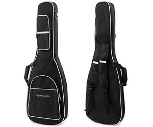 World Rhythm WR-108 Padded Gig Bag for Full Size Electric Guitar. Fitted with Both Carry Handle and Rucksack-Style Shoulder Straps. Features External Accessories Pockets and a Hi-Vis Reflective Strip