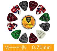 World Rhythm WR-C71 Guitar Picks with Storage Tin - 12 0.71mm Celluloid Guitar Plectrums
