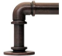 WORLD RODS Industrial Curtain Rods for Windows 18 to 120 Inches Adjustable Length, 1 Inch Diameter, with Aluminium Finials, Antique Red Bronze