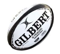 World Rugby Shop X Gilbert G-TR4000 Rugby Ball Size 4 - Durable Rugby Equipment - Triangular Surface Grip - 3 Ply Construction - Black