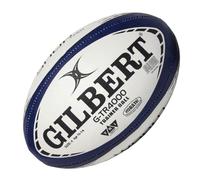 World Rugby Shop X Gilbert G-TR4000 Rugby Ball Size 4 - Durable Rugby Equipment - Triangular Surface Grip - 3 Ply Construction - Navy