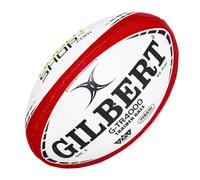 World Rugby Shop X Gilbert G-TR4000 Rugby Ball Size 5 - Durable Rugby Equipment - Triangular Surface Grip - 3 Ply Construction - Red