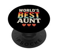 World’s Best Aunt Bold Retro for Fun Aunts PopSockets Adhesive PopGrip