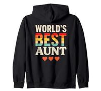 World’s Best Aunt Bold Retro for Fun Aunts Zip Hoodie
