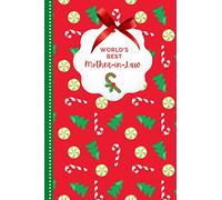 World’s Best Mother-In-Law: Candy Cane Tree Peppermint Pattern / Small 6x9 To Do List Notebook and Christmas Card Combo / Fun Gift or Stocking Stuffer for Mother in Law
